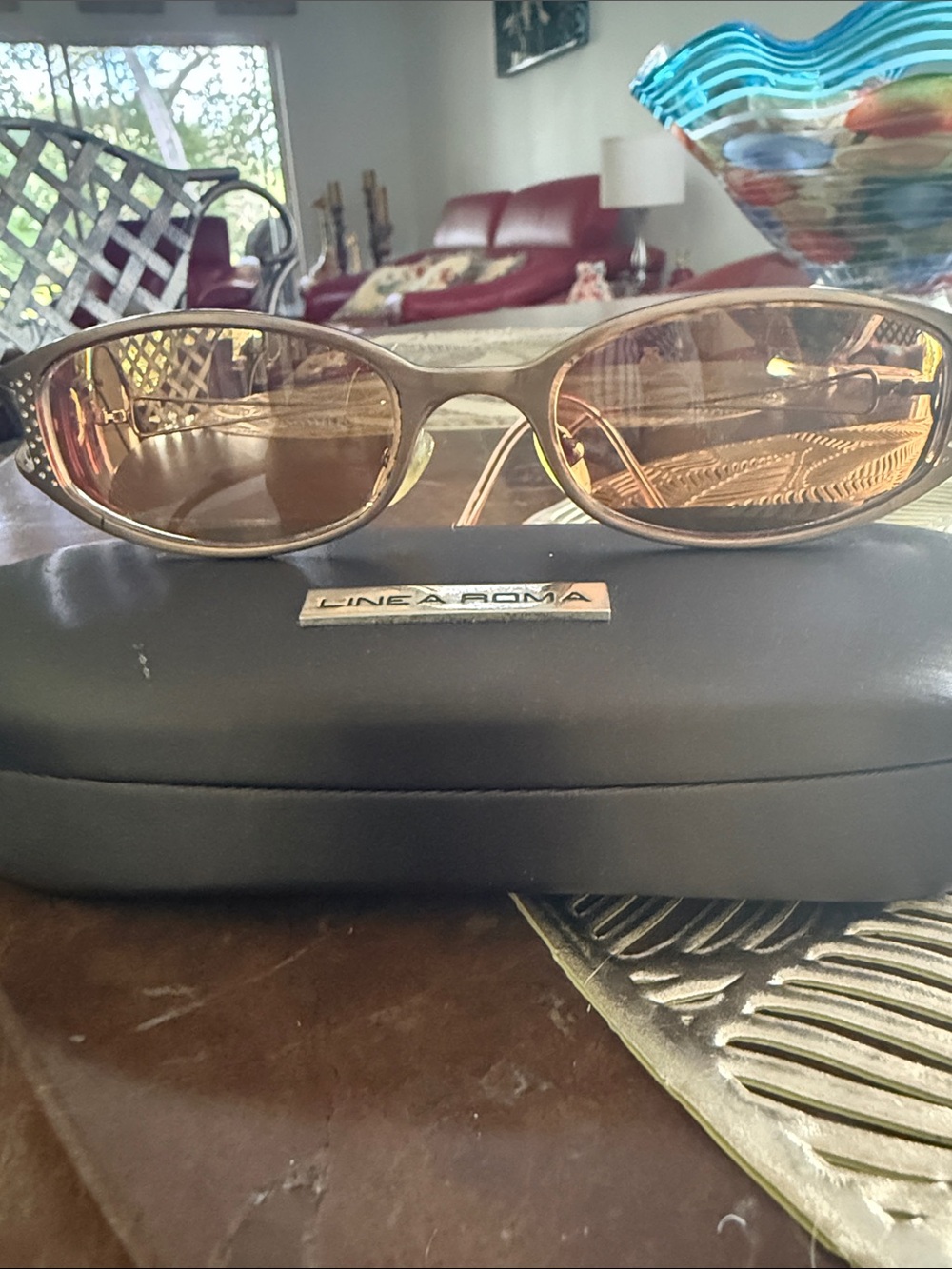 Lina Roma Women's Brown Oval Sunglasses